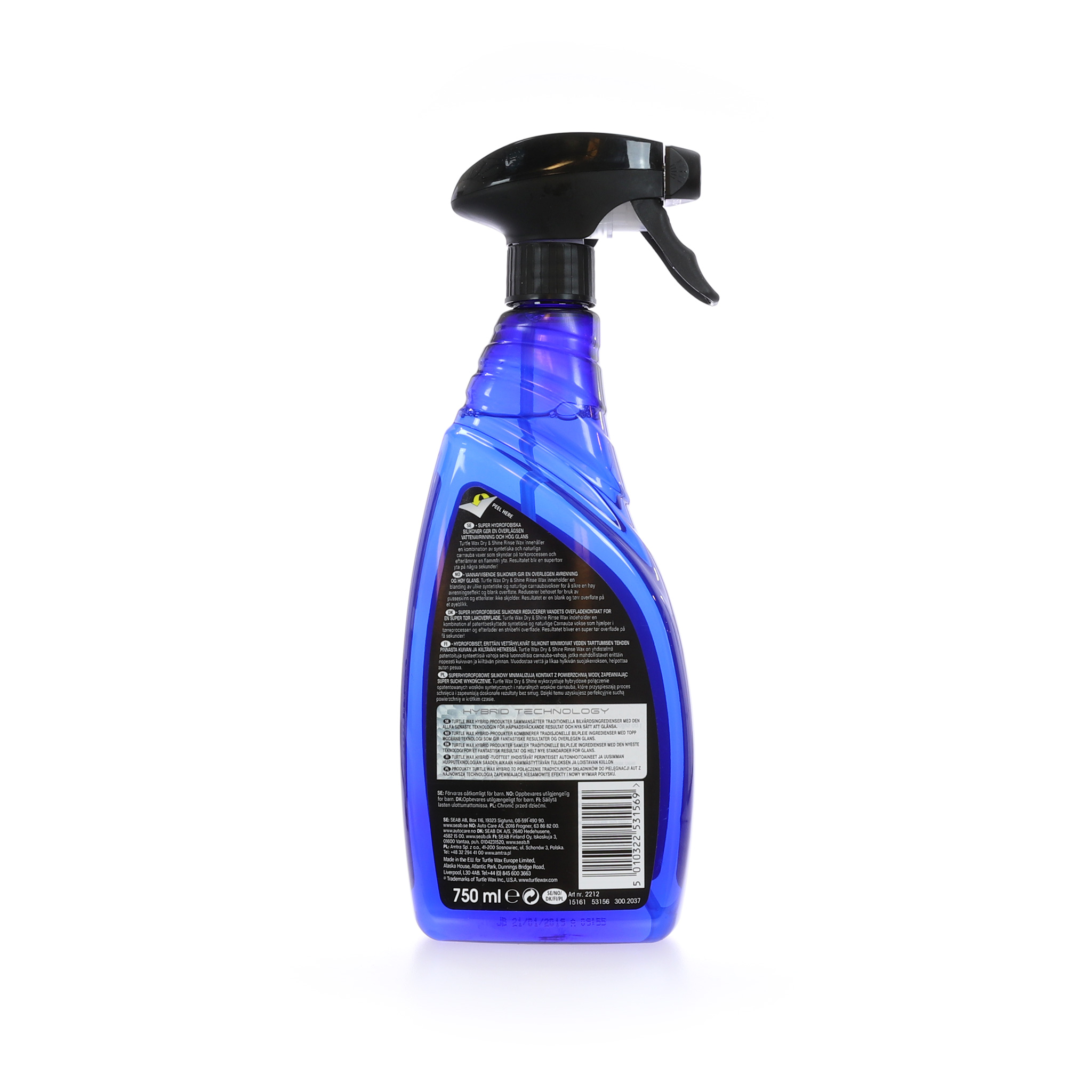 Hurtigforsegling Turtle Wax Dry & Shine Rinse Wax, 750 ml